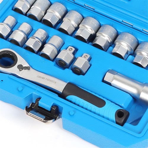 Doorborende ratelsleutel, dopsleutel, tweewegset, mechanica, batchconnector 2