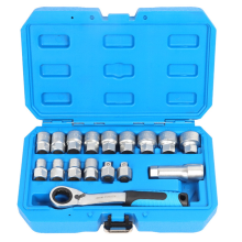 Doorborende ratelsleutel, dopsleutel, tweewegset, mechanica, batchconnector
