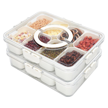 Snackschaal met deksel en handvat voor draagbare schalen, fruitschalen, doorzichtige bakjes ideaal, 2 stuks