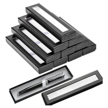 10 stuks lege pennen geschenkdoos met doorzichtig deksel, enkele doos, sieraden balpen display