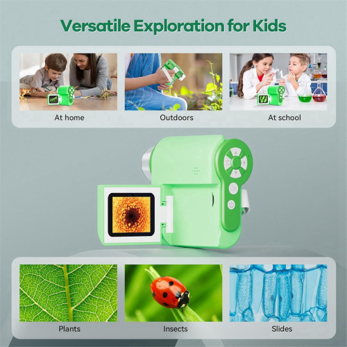 Microscoop voor kinderen, 1000x digitale handmicroscoop, draagbare zakmicroscoop, USB-miniscoop voor kinderen 1