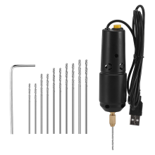 Miniboor voor het maken van sieraden, elektrische USB-set met 10 bits van 0,8 tot 1,2 mm, boren in harsgieten