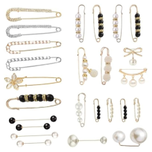 25 stuks parel broche spelden, broche spelden voor dameskleding trui sjaal clips vest speld jurk rok