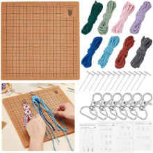 Macramé bord en spelden, vlechten met instructies, sluitingen van katoenen draad, set voor het maken van een armband met koord