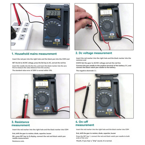 XB866 Mini Auto Range LCD Voltmeter Tester Tool AC/voor DC Pocket Digitale Multimeter 2