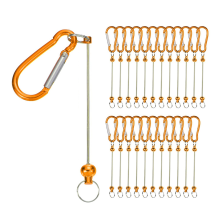 Kralen sleutelhangerstaven, 24 stuks metalen kralen, bulk maakset met karabijnhaak, oranje