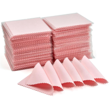 Sieradenreinigingsdoek, professionele poetsdoek individueel verpakt, roze zilver 250 stuks