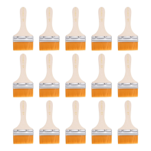 15 stuks verfkwasten, nylon, platte, zachte borstelharen met houten handvat voor doe-het-zelf schilderen, 3 inch
