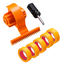 Afplaktape dispenser, verf applicator met schaalverdeling, verstelbare breedte voor muur, deur en raam (met 5 rollen tape)
