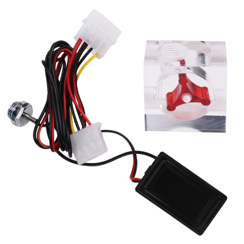 Driewegstroommeter LED-thermometer voor waterkoeling Vloeistofkoeler Computerradiator levert temperatuur 2