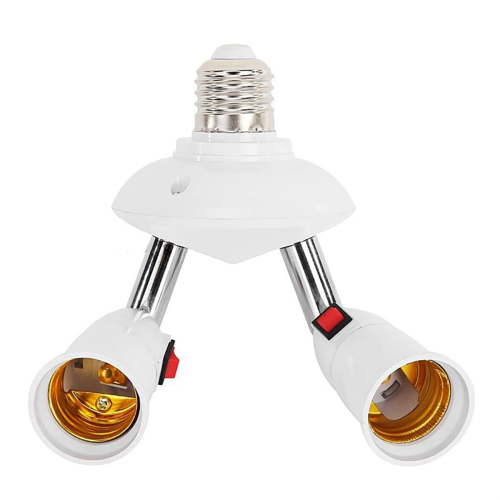 360 graden verstelbaar - 2-in-1 E27 splitterfittingadapter. Standaard LED-lampadapter. 1