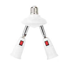 360 graden verstelbaar - 2-in-1 E27 splitterfittingadapter. Standaard LED-lampadapter.