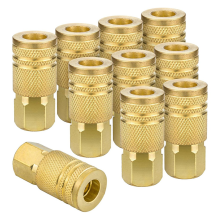 1/4-inch messing vrouwelijke industriële koppeling, 10 stuks snelkoppelingen met NPT-binnendraad voor slangaccessoires