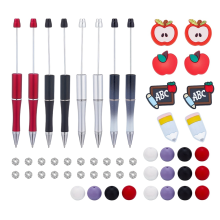 Set van 8 kralenpennen, siliconen spacer kralen, DIY voor vrouwen, kinderen, cadeaus, kantoorbenodigdheden, terug naar school, schrijfwaren