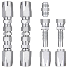 2 stuks hydraulische slang veldfittingen reparatieset en 5 stuks kleine onderdelen, herbruikbaar 1/2 inch