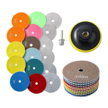 Set van 13 diamantpolijstpads, 50-8000 korrel, natte/droge polijstset met steunpad voor boor- en slijpmachine.