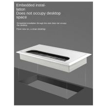 80x160 Bureau Draaddoos Computertafel Draadgatafdekking Vierkante Borstelplaat Zwart