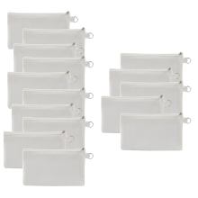 15 stuks sublimatie lege canvas make-uptassen in bulk, doe-het-zelf warmteoverdracht cosmetische tassen, 7,28 x 4,72 inch