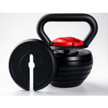 Strongology HERCULES18 7-in-1 Adjustable Smart Kettlebell upto 18kg Black with Red Dial Home Fitness Gym Equipment