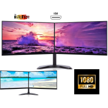 Dual Monitor Screen Dell HP Full HD HDMI Grade A Brand New Stand 2X24" - Refurbished