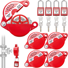 Kraanvergrendelingen en veiligheidssloten, set van 4, draaibare afsluitervergrendelingen, voor handgrepen met een diameter van 1 tot 2-1/2 inch