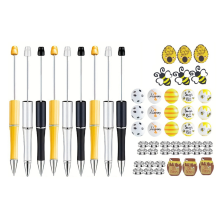 Plastic kralenpennen met print van bijen, kralen, DIY balpen voor vrouwen, kantoorknutselwerkjes