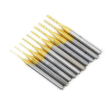 10 stuks titanium gecoate graveerfreessets met hardmetalen bits, 0,8-3 mm, 1/8 inch schacht, voor roterende gereedschappen