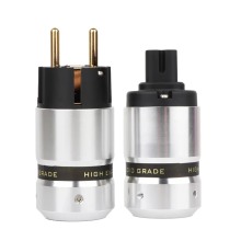 Hifi Figure 8 IEC C7-stekker Audio vergulde Schuko mannelijke connector + C7 vrouwelijke aansluiting, EU