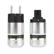 Hifi Figure 8 IEC C7-stekker Audio Rhodium Plated Schuko mannelijke connector + C7 vrouwelijke aansluiting, EU