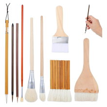 9 stuks keramische set voor keramiekglazuur voor acryl aquarel, wollen kunstverf, penseelsets voor schilderen