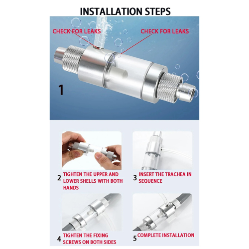 Aquarium CO2 Diffuser Observable Snel in te brengen Anti-reflux Aquarium Vernevelaar 12mm 1