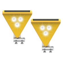 Waarschuwingslamp op zonne-energie - LED-knipperlicht met stroomvoorziening, waterdicht voor bouw, oprit, zwaailicht wit