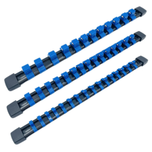 3 stuks stopcontacten organizer 1/2 3/8 1/4 inch aandrijfrailhouders zware rekken blauw