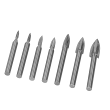 7-delige graveerboor met 6 mm schacht, snelstaal, houtsnijgereedschap voor houtbewerking