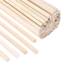 70 stuks 1/2 inch x 12 balsahouten stokjes, vierkante deuvelstaven, onafgewerkte strips, stokjes voor knutselwerkjes