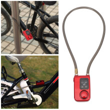 Anti-Theft Motorcycle Chain Lock with Vibration Alarm, 80cm, Red