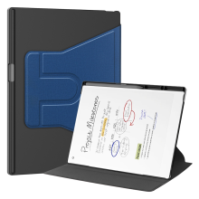 Hoes voor Paper Pro 11,8 inch, beschermhoes met potloodhouder, 360 draaibare standaard, marineblauw
