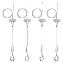 4-pack 6ft plafondbordhangerdraadset, 2m verstelbare ophangkabel met haak voor wandmontage