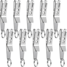 Diepe draagclip, 10 stuks roestvrijstalen buitenriemclip, hangende clip met sleutelgespen voor tas of sleutels