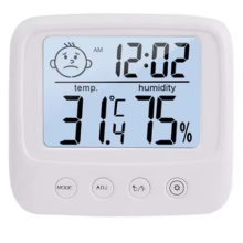 Binnenthermometers Digitale meter Hygrometer Kamerthermometer en vochtigheidsmeter met klok Temperatuurtool