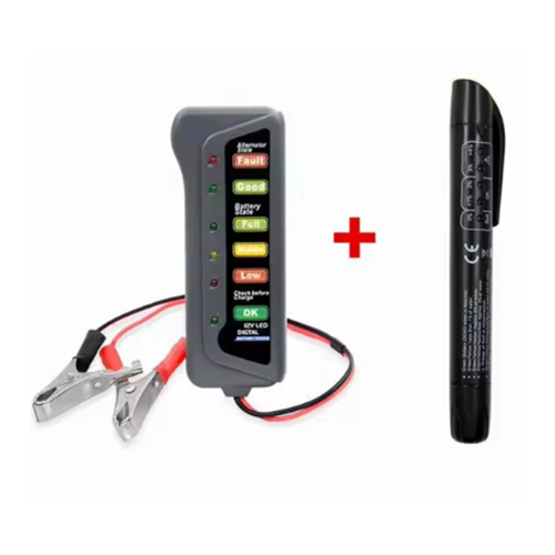 12V digitale accu-dynamo-tester met 6 LED-lampjes display Testers Remvloeistof 1