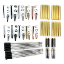 Slimline houten twister pennenset 10 stuks, diverse afwerkingen 7 mm