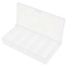 5-vaks plastic organizer box met doorzichtige opbergvakken voor visgerei, sieraden en verdelers