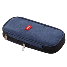 Stevige etui met hoge capaciteit, schrijfwaren, pennenhouder, schooltas, lijm, liniaal, gum, doos, cadeau-organizer, marineblauw