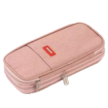 Stevige etui met hoge capaciteit, schrijfwaren, pennenhouder, schooltas, lijm, liniaal, gum, doos, cadeau-organizer, roze
