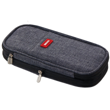 Stevige etui met hoge capaciteit, schrijfwaren, pennenhouder, schooltas, lijm, liniaal, gum, doos, cadeau-organizer, zwart