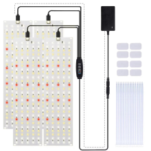 4-pack LED-kweekpaneellamp, ultradun, volledig spectrum, dimbaar, timer, plantenlampen, onderkastkweeklamp, EU-stekker