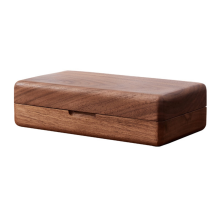 Flanellen sieradendoos organizer draagbare opberger walnoot vintage ketting oorbellen ring reizen puur hout