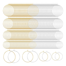 280 stuks hypoallergene oorbelringen, 20 mm, 25 mm, 30 mm en 35 mm ronde oorringen, voor het maken van sieraden