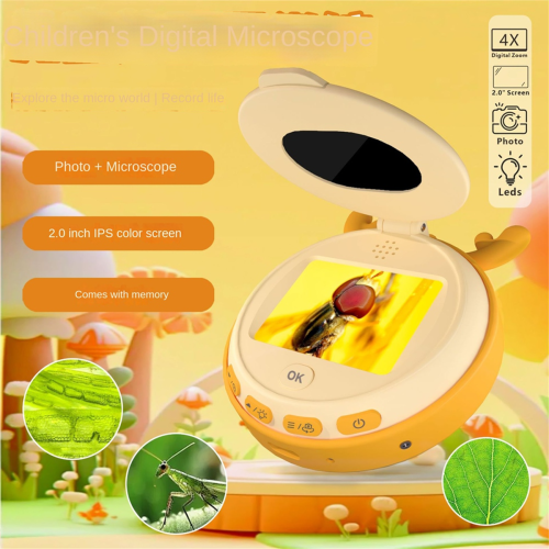 Digitale microscoopvergroter 2,0 inch IPS-scherm Microscopen met LED-licht voor kinderen USB-laboratoriumapparatuur 2